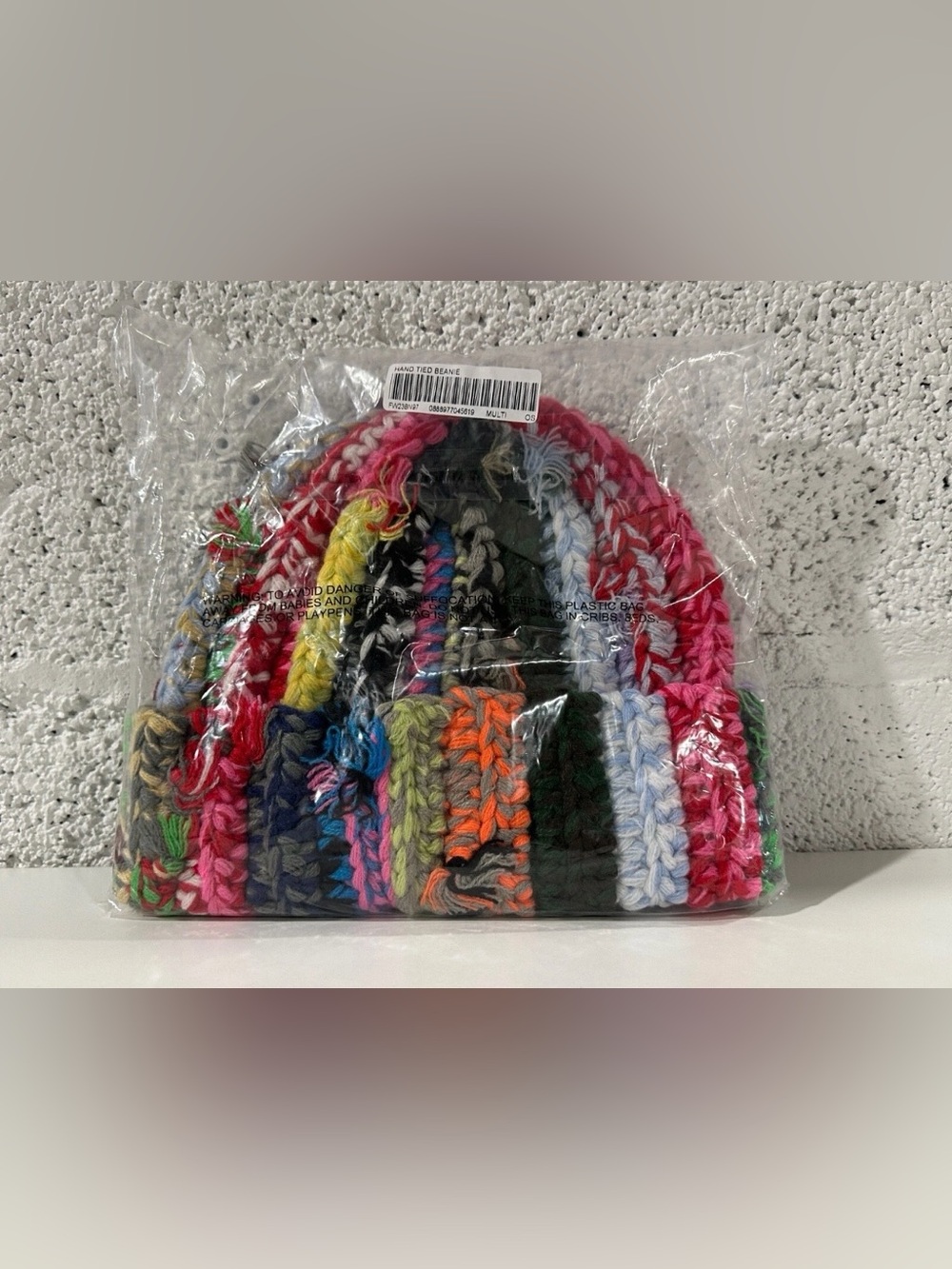 Hand Tied Supreme Multicolor Knit Beanie - Picture 2 of 2